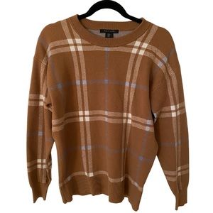 Tahari Windowpane Plaid Sweater